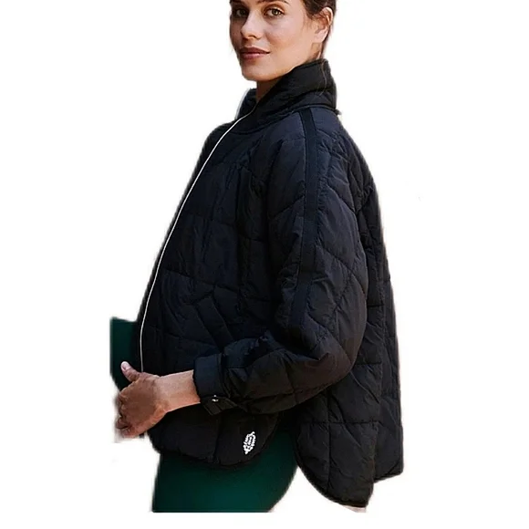 FP Movement X Hatch Black Pippa Packable Maternity Puffer Jacket Size XSmall